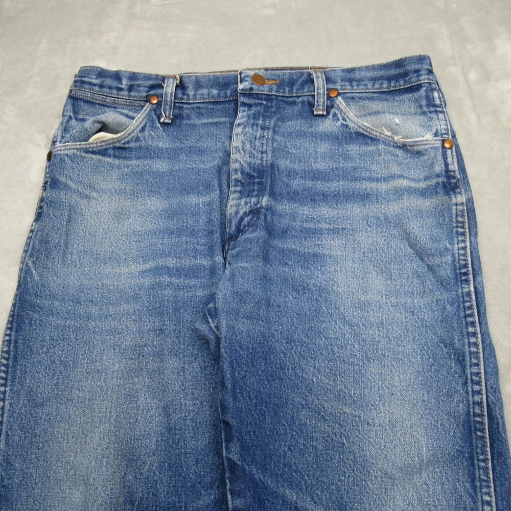 Wrangler Denim Jeans Mens 34X27 Medium Cowboy Cut Straight USA Made VTG 80s 90s